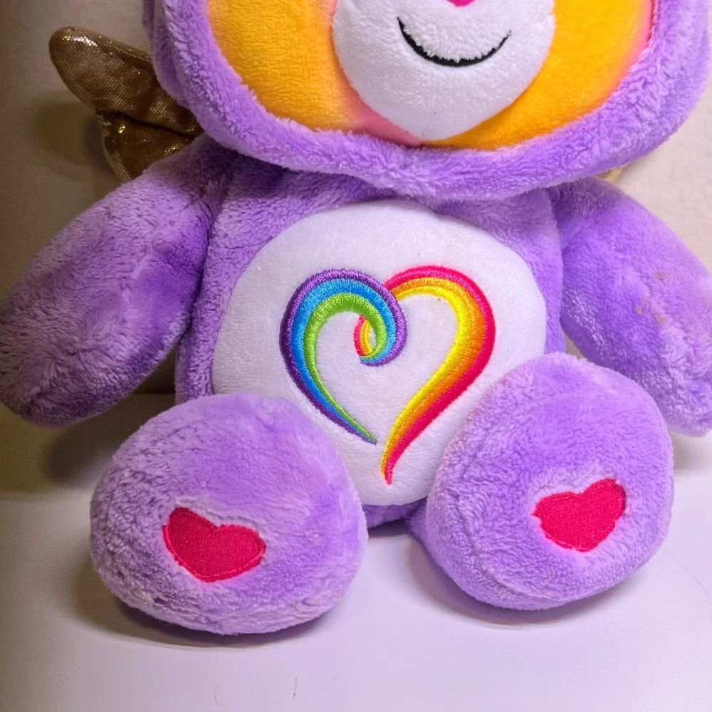 Care Bears 9in‎ Togetherness Bear Pegasus Plush Purple Rainbow Gold Wings